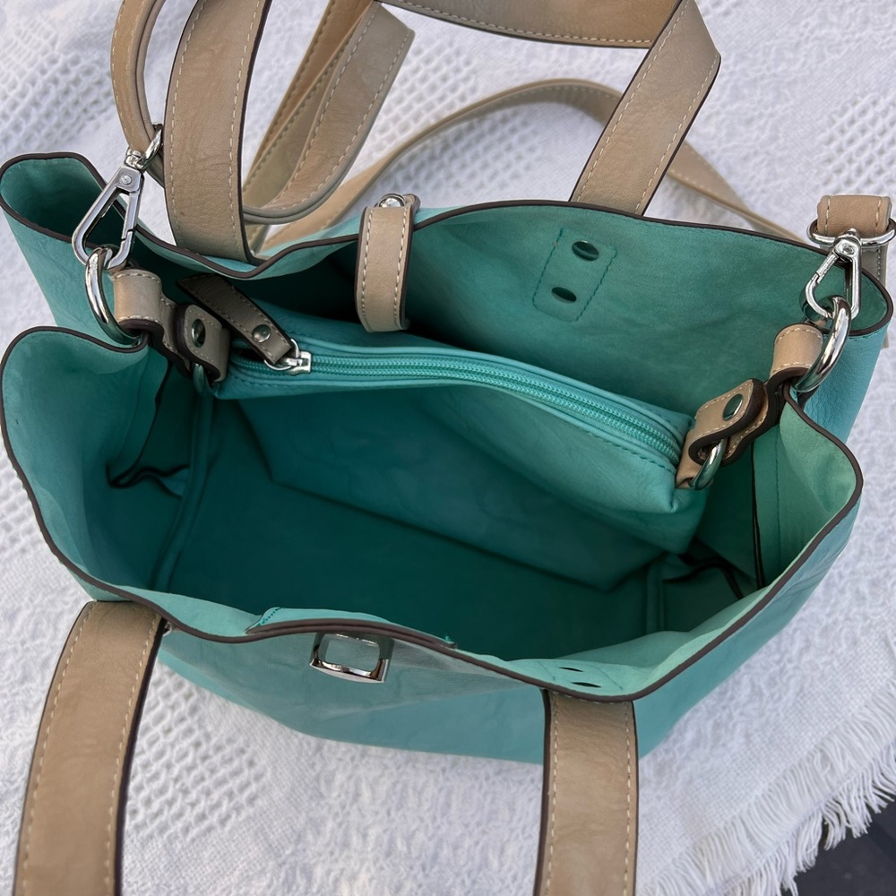 Purse NWOT multi functional in aqua blue in color - Picture 10 of 10